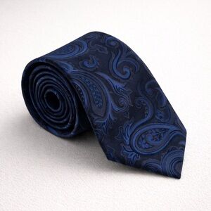 Joseph Abboud Silk Elegant Blue Paisley Tie Designer Classic Mens Necktie